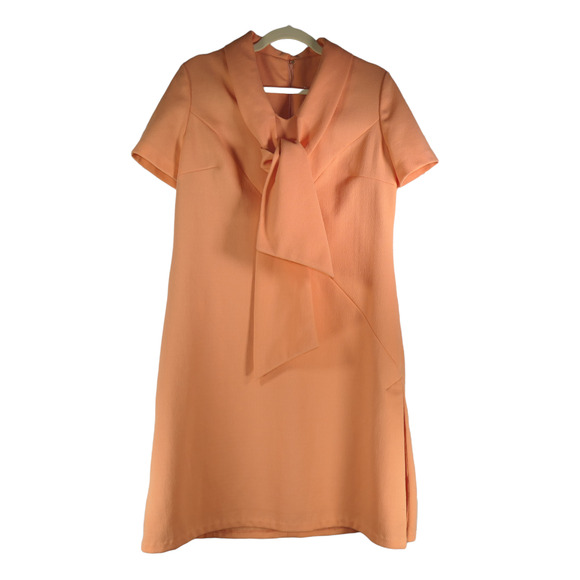 Vintage Wilshire of Boston Dress Womens Large Orange Large Bow Union Made Career - Picture 5 of 9